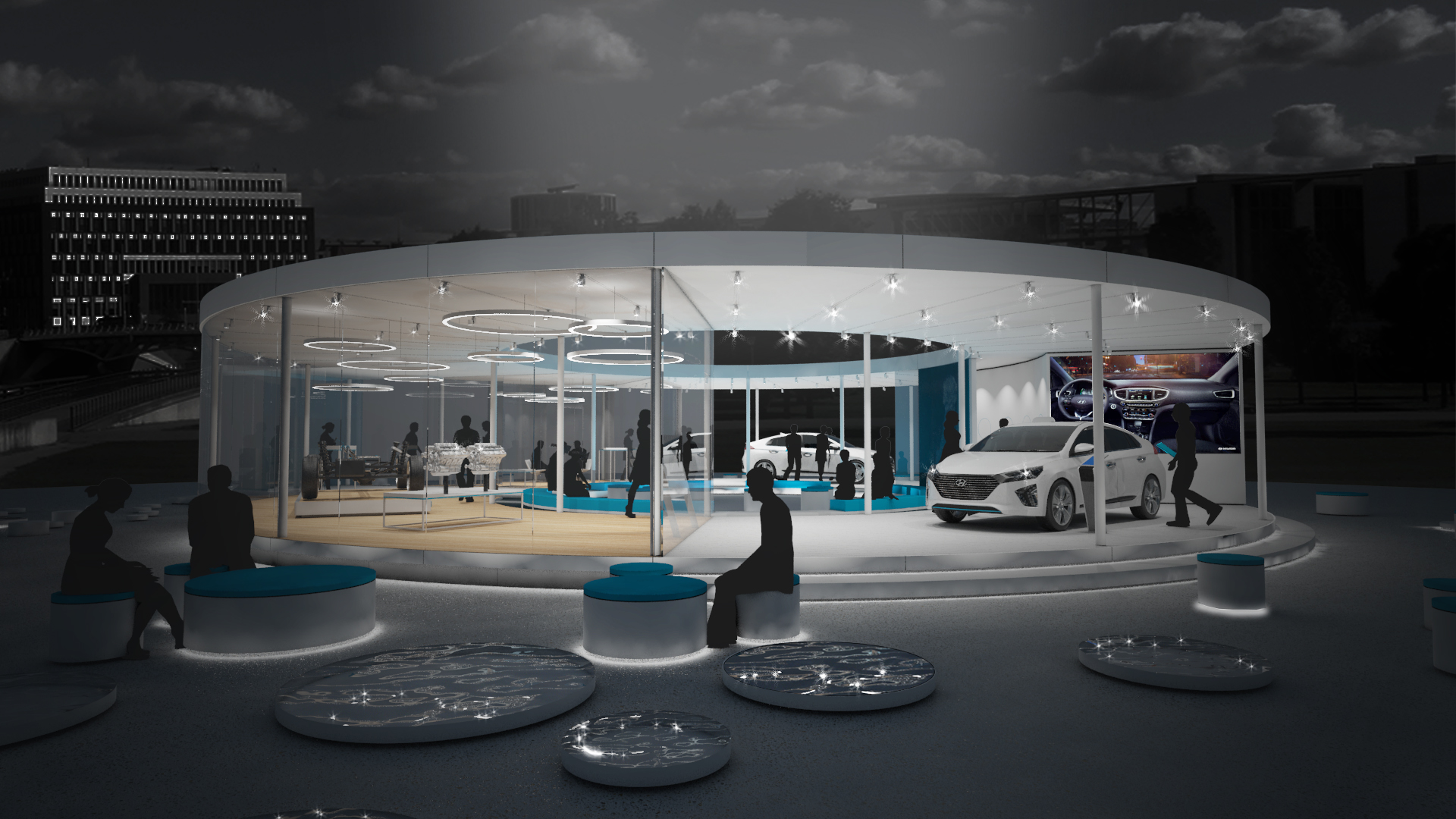 generation ioniq lounge at night