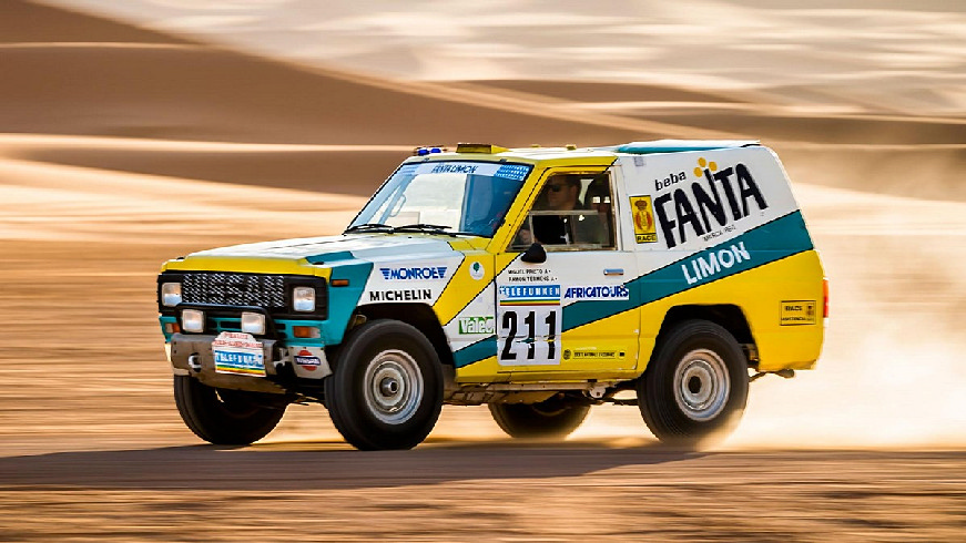 h-nissan-anakataskevase ena patrol-tou paris-dakar-rally-tou 1987-video