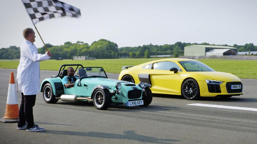 Κόντρα Audi R8 V10 με Caterham 620S (video)