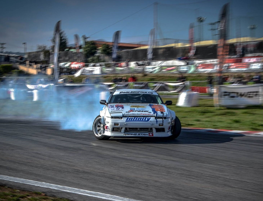 O Λεοντής Ηρακλής με Nissan 400SX- Infinity Tyres Team νικητής του 1ου αγώνα του Πανελληνίου Πρωταθλήματος Drift 2017