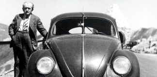 Dr Ing Ferdinand Porsche-mit VW am Fuscher Törl