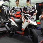 Aprilia SR 150 with riders